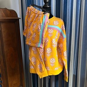 RHODE Yellow Floral Set with Blue and Pink Details